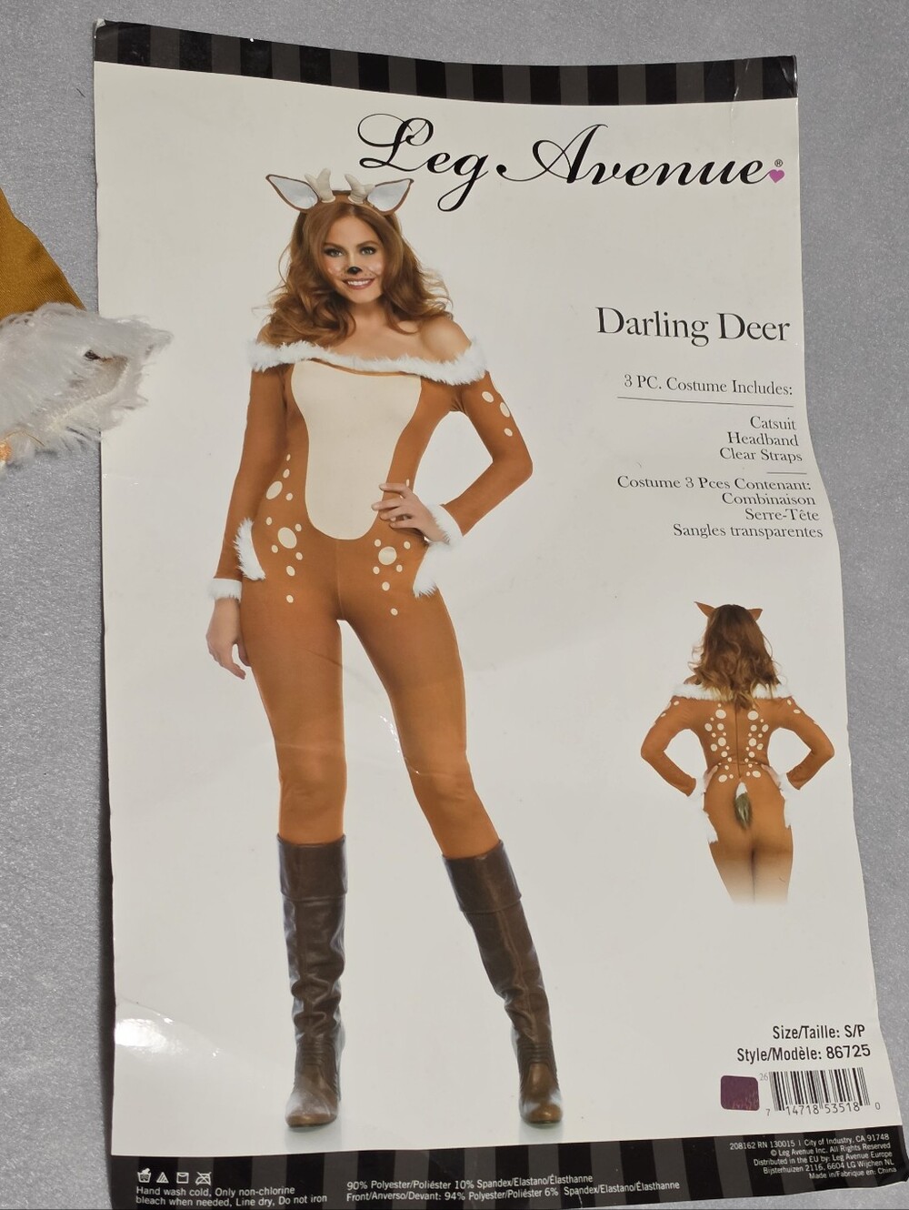 Leg Avenue Darling Deer Fawn Halloween Costume Catsuit S